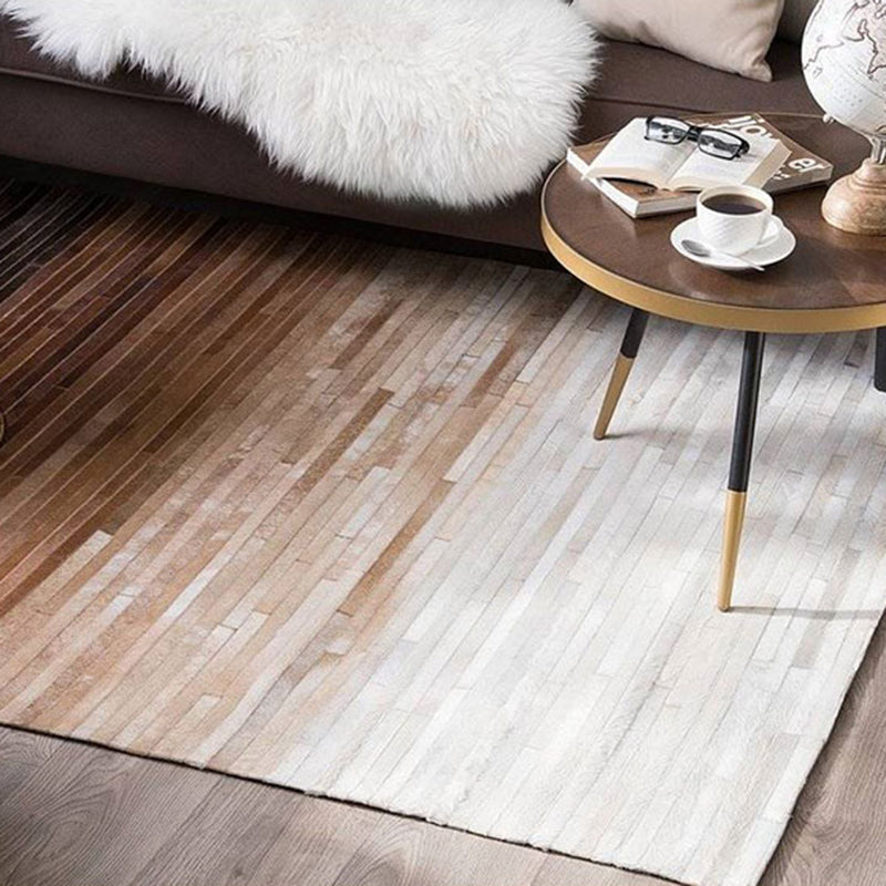 Multi-Colored Luxury Rug Cowhide Stripe Pattern Carpet Washable Pet Friendly Indoor Rug for Home Decoration Clearhalo 'Area Rug' 'Rug' 2213224