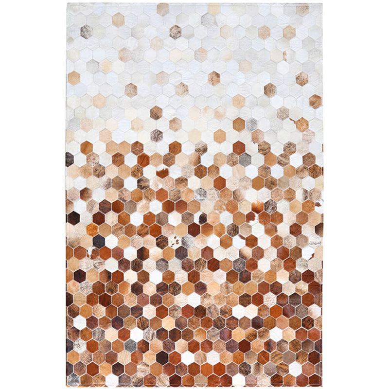 Southwestern Decoration Rug Multi Colored Geometric Printed Carpet Cowhide Pet Friendly Handmade Easy Care Rug Dark Coffee Clearhalo 'Area Rug' 'Rug' 2213230