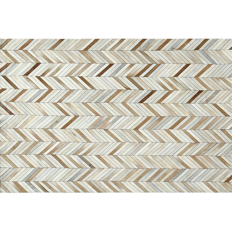 Multi-Colored Western Rug Cowhide Geometric Printed Indoor Rug Hand Worked Pet Friendly Carpet for Parlor Brown Clearhalo 'Area Rug' 'Rug' 2213238