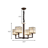 Modern Cubic Chandelier Lighting Fixture Rectangular-Cut Crystal 4/6/8 Lights Bedroom Hanging Light with Black Rod Clearhalo 'Ceiling Lights' 'Chandeliers' 'Modern Chandeliers' 'Modern' Lighting' 221332