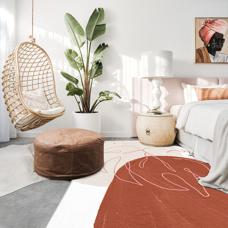 Multi-Colored Abstract Pattern Rug Blended Western Area Rug Easy Care Machine Washable Carpet for Decoration Red Brown Clearhalo 'Area Rug' 'Rug' 2213364
