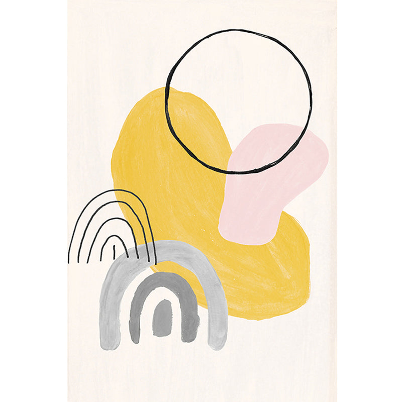 Multi-Colored Abstract Pattern Rug Blended Western Area Rug Easy Care Machine Washable Carpet for Decoration Yellow Clearhalo 'Area Rug' 'Rug' 2213376