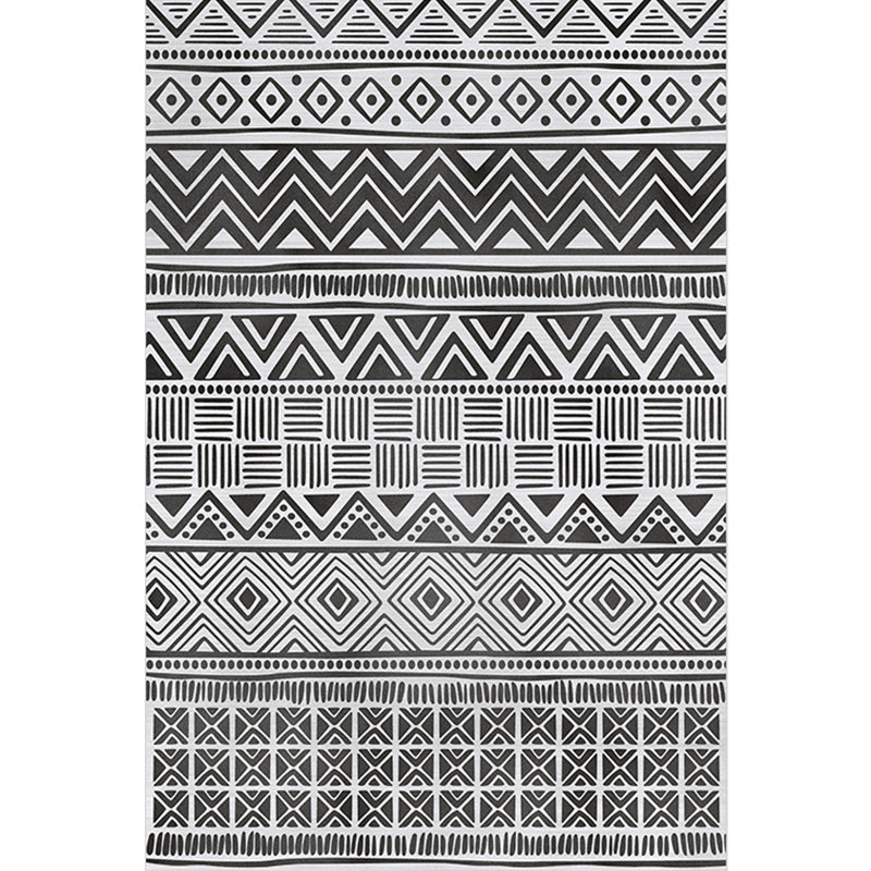 Moroccan Living Room Rug Multi Colored Geometric Printed Carpet Blended Pet Friendly Machine Washable Rug Black Clearhalo 'Area Rug' 'Modern' 'Rugs' Rug' 2213470