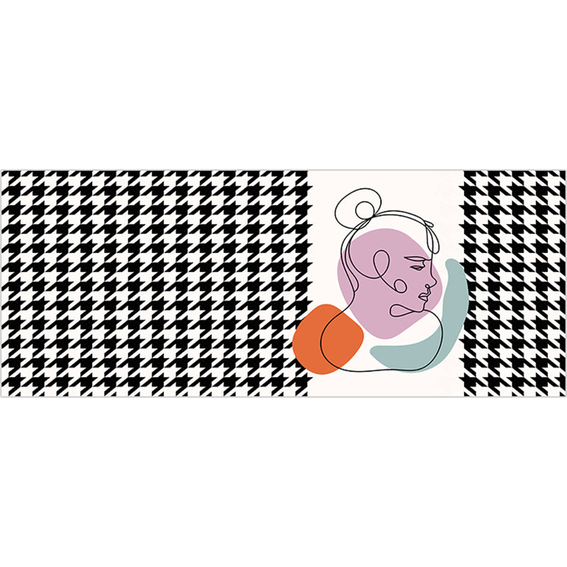 Multi-Color Houndstooth Print Rug Blended Trendy Area Carpet Stain-Resistant Washable Pet Friendly Rug for Bedroom Purple Clearhalo 'Area Rug' 'Rug' 2213481