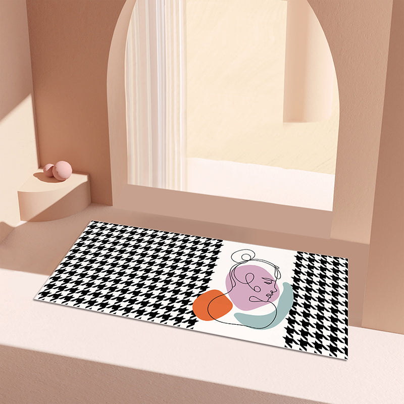 Multi-Color Houndstooth Print Rug Blended Trendy Area Carpet Stain-Resistant Washable Pet Friendly Rug for Bedroom Clearhalo 'Area Rug' 'Rug' 2213484