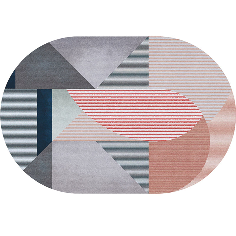 Simple Luxe Rug Multi Colored Geometric Patterned Area Rug Easy Care Pet Friendly Indoor Rug for Living Room Gray-Pink Clearhalo 'Area Rug' 'Rug' 2213500