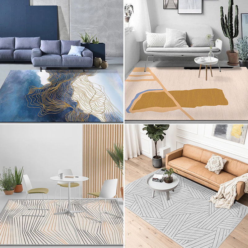 Simple Geo Print Rug Multicolor Funky Area Creative Blended Easy Care Stain-Resistant Washable Rug for Decor Clearhalo 'Area Rug' 'Modern' 'Rugs' Rug' 2213504