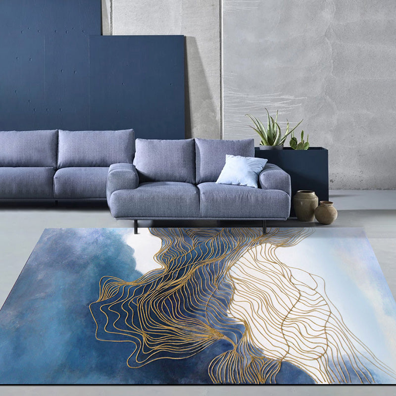 Simple Geo Print Rug Multicolor Funky Area Creative Blended Easy Care Stain-Resistant Washable Rug for Decor Blue Clearhalo 'Area Rug' 'Modern' 'Rugs' Rug' 2213513