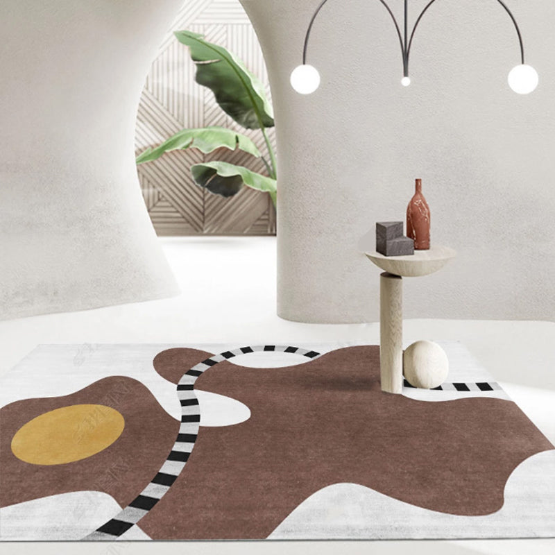 Multi-Colored Geometric Pattern Rug Synthetics Western Area Rug Non-Slip Washable Easy Care Carpet for Decoration Brown Clearhalo 'Area Rug' 'Rug' 2213538
