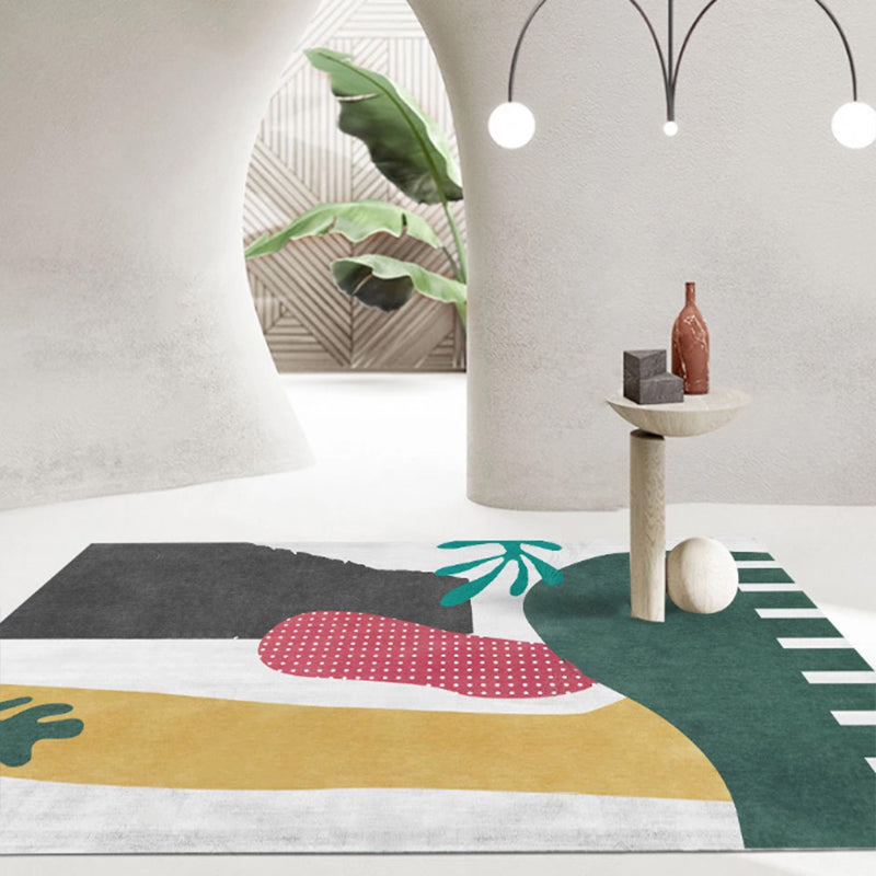 Multi-Colored Geometric Pattern Rug Synthetics Western Area Rug Non-Slip Washable Easy Care Carpet for Decoration Yellow Clearhalo 'Area Rug' 'Rug' 2213540