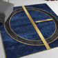 Nordic Geometric Print Rug Multi-Color Cotton Blend Carpet Non-Slip Backing Machine Washable Rug for Room Dark Blue-Black Clearhalo 'Area Rug' 'Rug' 2213551