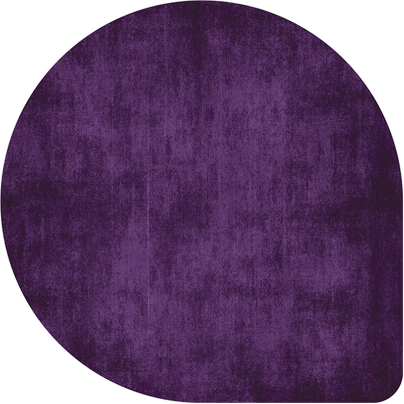 Irregular Shape Solid Color Rug Multi Colored Simple Carpet Cotton Blend Anti-Slip Backing Indoor Rug for Decoration Purple Clearhalo 'Area Rug' 'Rug' 2213648