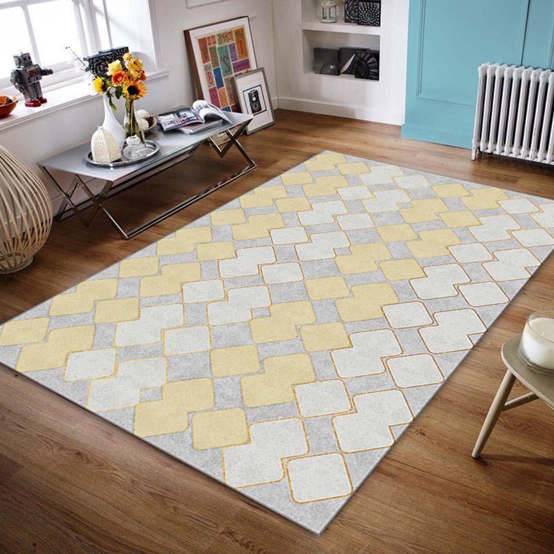 Contemporary Parlor Rug Multi-Colored Geo Printed Area Carpet Synthetics Non-Slip Machine Washable Rug Beige Clearhalo 'Area Rug' 'Rug' 2213659