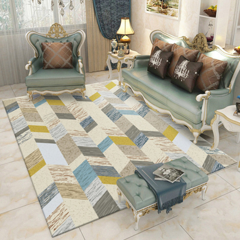 Contemporary Parlor Rug Multi-Colored Geo Printed Area Carpet Synthetics Non-Slip Machine Washable Rug Gray-Blue Clearhalo 'Area Rug' 'Rug' 2213662