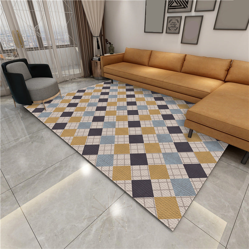 Contemporary Parlor Rug Multi-Colored Geo Printed Area Carpet Synthetics Non-Slip Machine Washable Rug Light Blue-Yellow Clearhalo 'Area Rug' 'Rug' 2213665