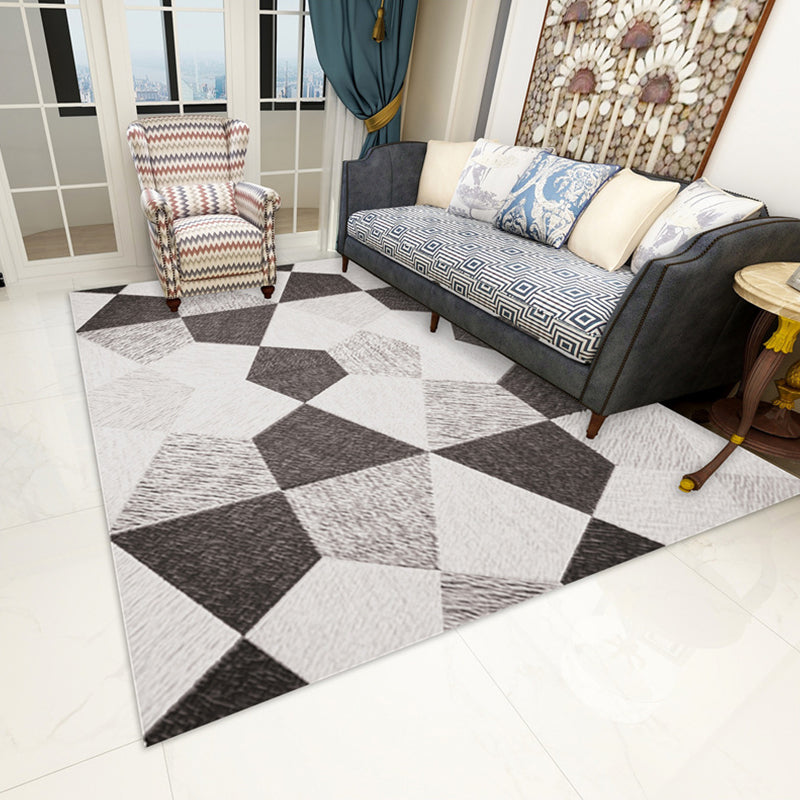 Contemporary Parlor Rug Multi-Colored Geo Printed Area Carpet Synthetics Non-Slip Machine Washable Rug Black-Gray Clearhalo 'Area Rug' 'Rug' 2213668