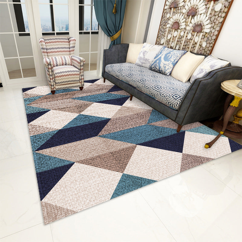Contemporary Parlor Rug Multi-Colored Geo Printed Area Carpet Synthetics Non-Slip Machine Washable Rug Navy Clearhalo 'Area Rug' 'Rug' 2213669