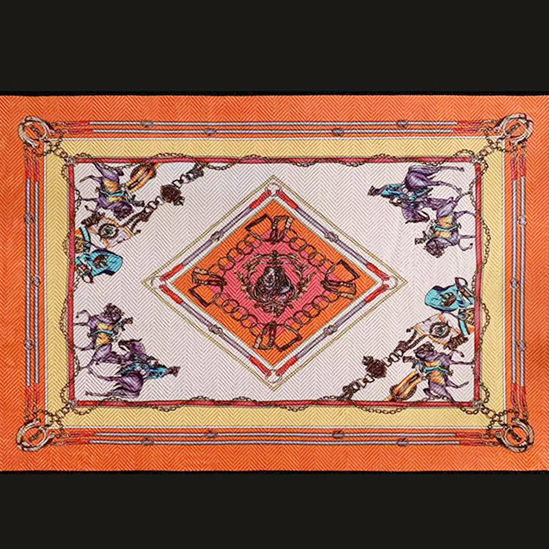 Multi Colored Animal Printed Rug Polyster Creative Indoor Rug Anti-Slip Backing Easy Care Area Carpet for Living Room Orange Clearhalo 'Area Rug' 'Rugs' 'Vintage' Rug' 2213676