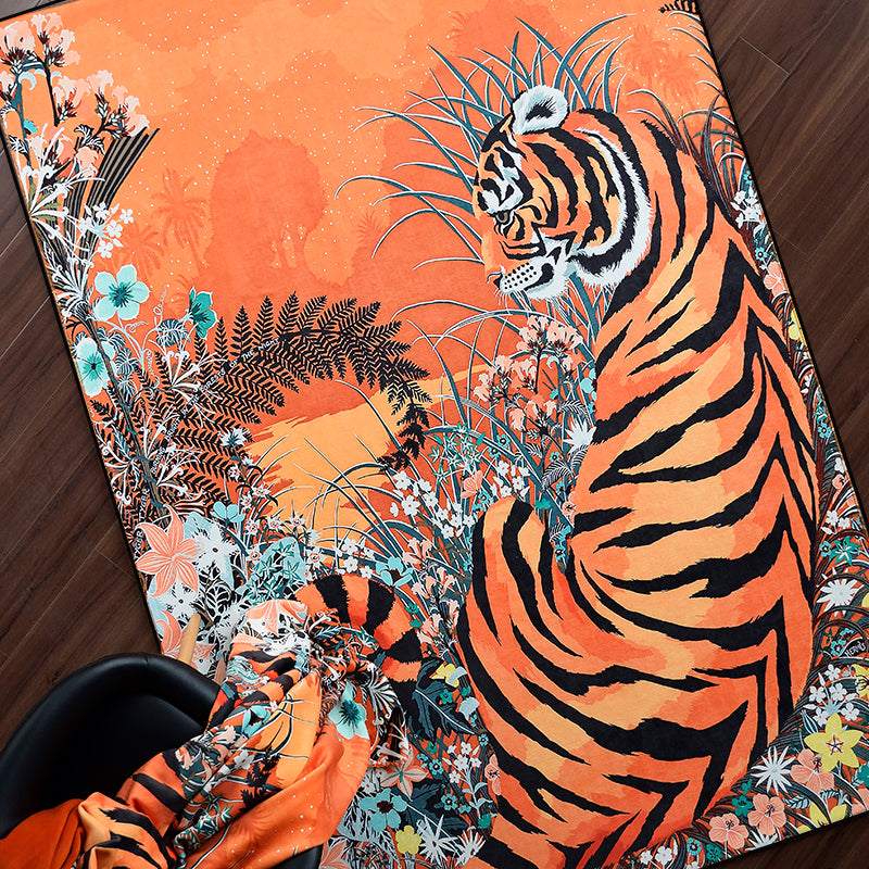 Multi Colored Animal Printed Rug Polyster Creative Indoor Rug Anti-Slip Backing Easy Care Area Carpet for Living Room Clearhalo 'Area Rug' 'Rugs' 'Vintage' Rug' 2213679