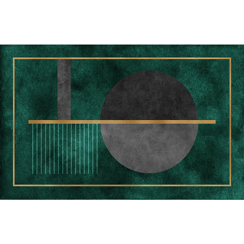 Nordic Home Decoration Rug Multicolor Geo Printed Area Carpet Cotton Blend Easy Care Anti-Slip Backing Indoor Rug Green-Black Clearhalo 'Area Rug' 'Rug' 2213705