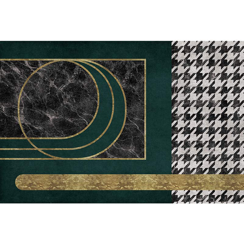 Nordic Home Decoration Rug Multicolor Geo Printed Area Carpet Cotton Blend Easy Care Anti-Slip Backing Indoor Rug Green-Yellow Clearhalo 'Area Rug' 'Rug' 2213718