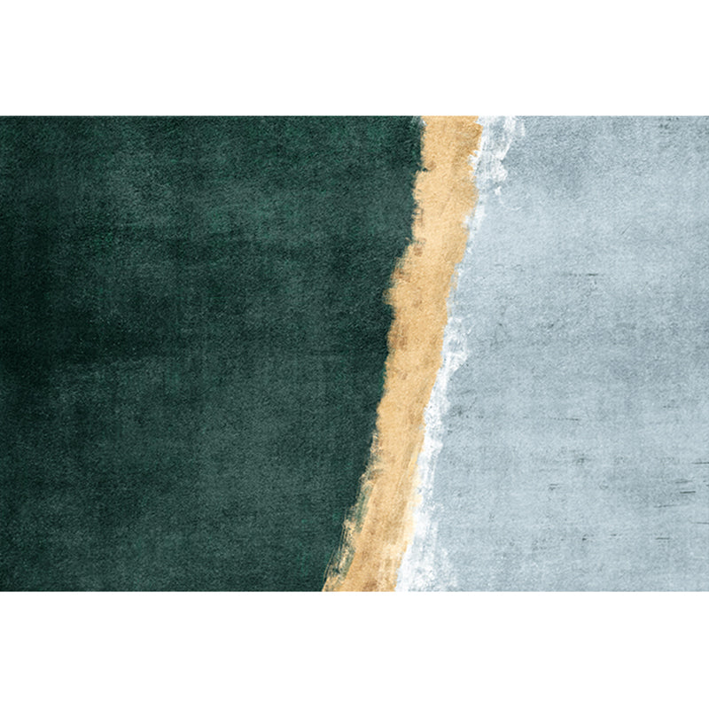Multicolor Contemporary Rug Cotton Blend Abstract Patterned Carpet Non-Slip Backing Washable Area Rug for Home Decor Green-Blue Clearhalo 'Area Rug' 'Rug' 2213731