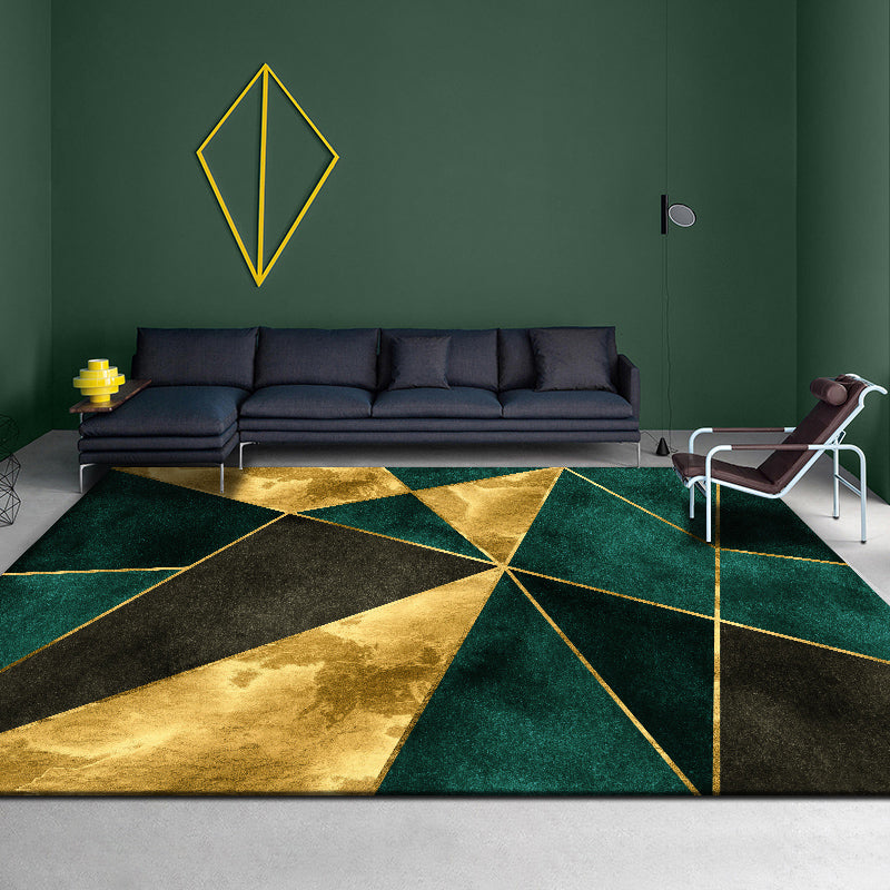 Multi-Colored Modern Rug Cotton Blend Geometric Printed Area Carpet Anti-Slip Backing Pet Friendly Rug for Room Gold Clearhalo 'Area Rug' 'Rug' 2213782