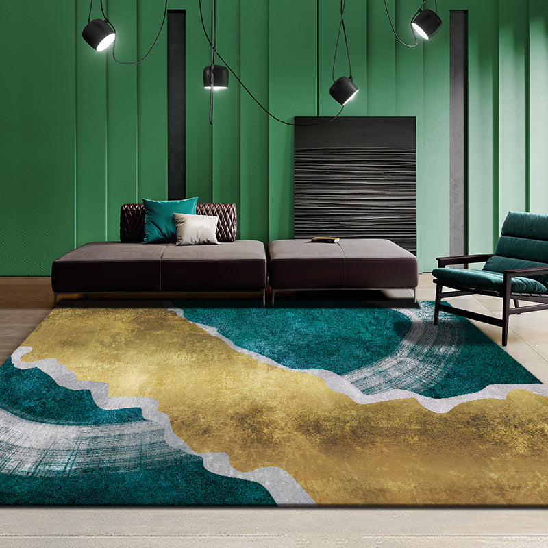 Multi-Colored Modern Rug Cotton Blend Geometric Printed Area Carpet Anti-Slip Backing Pet Friendly Rug for Room Aqua Clearhalo 'Area Rug' 'Rug' 2213787