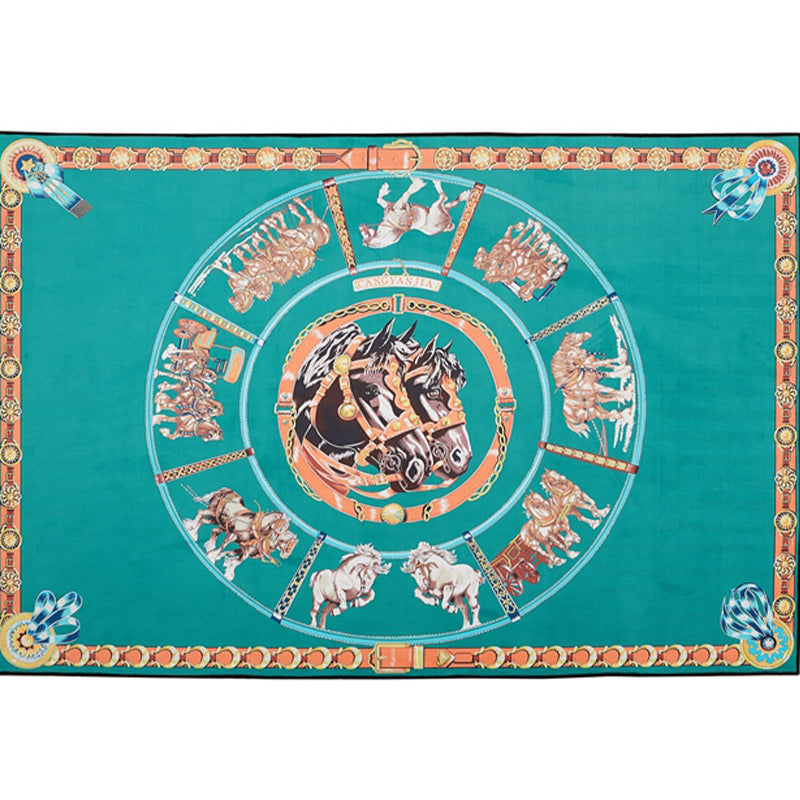 Classic Animal Patterned Rug Multi Color Polyster Indoor Rug Anti-Slip Backing Washable Area Carpet for Bedroom Lake Blue Clearhalo 'Area Rug' 'Rug' 2213827