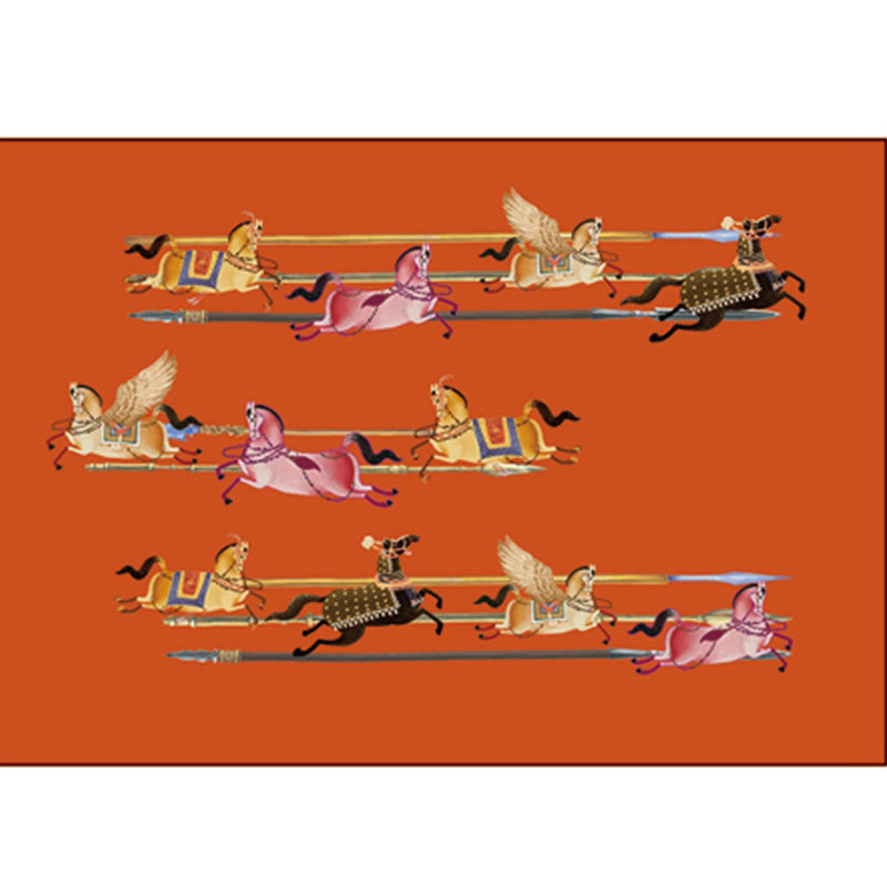 Classic Animal Patterned Rug Multi Color Polyster Indoor Rug Anti-Slip Backing Washable Area Carpet for Bedroom Orange Clearhalo 'Area Rug' 'Rug' 2213831