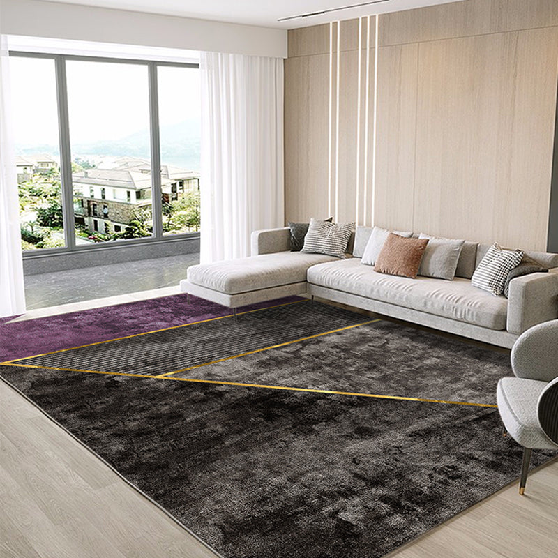 Modern Home Decoration Rug Multi Colored Geometric Pattern Indoor Rug Cotton Blend Non-Slip Pet Friendly Carpet Gray-Purple Clearhalo 'Area Rug' 'Rug' 2213851