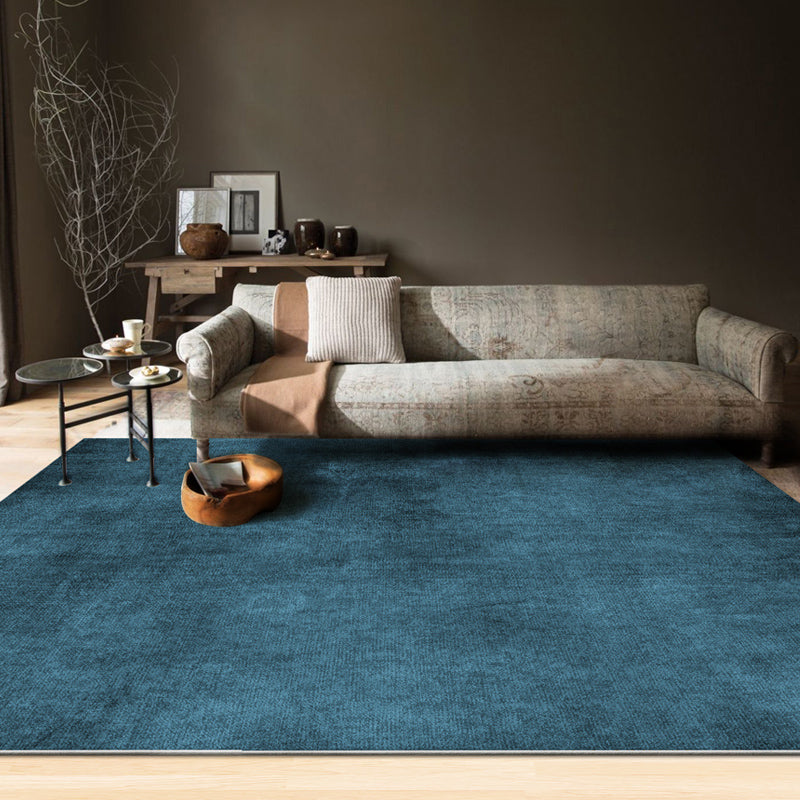 Contemporary Decoration Rug Multi-Colored Solid Carpet Cotton Blend Non-Slip Backing Machine Washable Rug Royal Blue Clearhalo 'Area Rug' 'Rug' 2213871