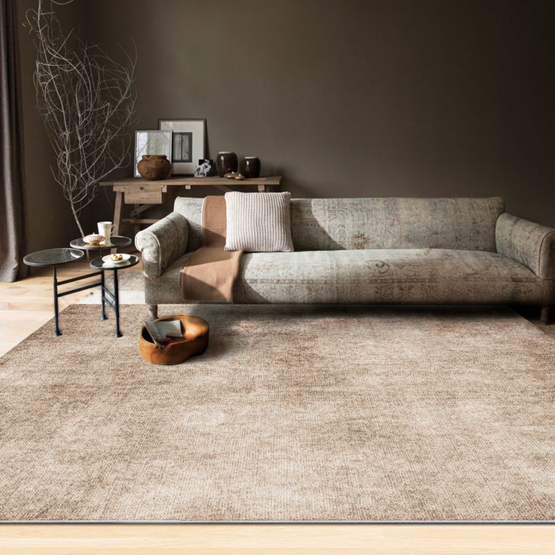 Contemporary Decoration Rug Multi-Colored Solid Carpet Cotton Blend Non-Slip Backing Machine Washable Rug Khaki Clearhalo 'Area Rug' 'Rug' 2213873
