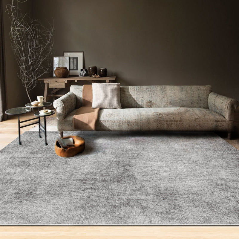 Contemporary Decoration Rug Multi-Colored Solid Carpet Cotton Blend Non-Slip Backing Machine Washable Rug Light Gray Clearhalo 'Area Rug' 'Rug' 2213877