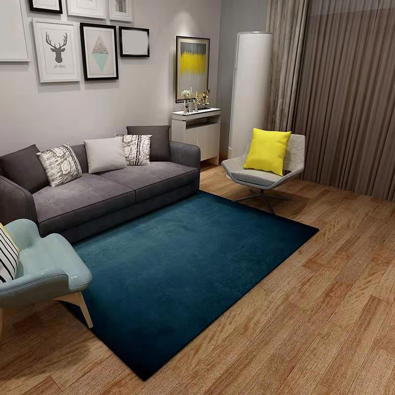 Casual Solid Color Rug Multi-Colored Synthetics Area Carpet Non-Slip Backing Machine Washable Rug for Parlor Blue Clearhalo 'Area Rug' 'Rug' 2213880