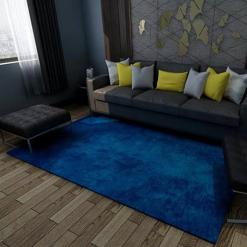 Casual Solid Color Rug Multi-Colored Synthetics Area Carpet Non-Slip Backing Machine Washable Rug for Parlor Ocean Blue Clearhalo 'Area Rug' 'Rug' 2213881