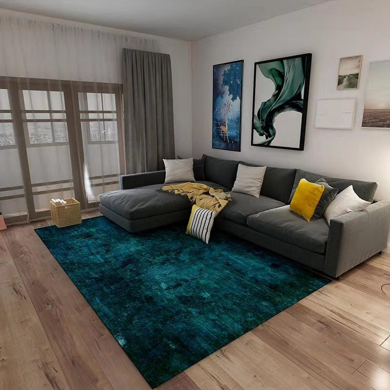 Casual Solid Color Rug Multi-Colored Synthetics Area Carpet Non-Slip Backing Machine Washable Rug for Parlor Dark Green Clearhalo 'Area Rug' 'Rug' 2213885