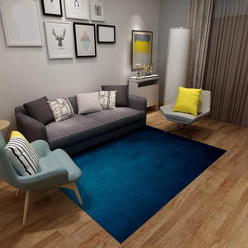 Casual Solid Color Rug Multi-Colored Synthetics Area Carpet Non-Slip Backing Machine Washable Rug for Parlor Dark Blue Clearhalo 'Area Rug' 'Rug' 2213889