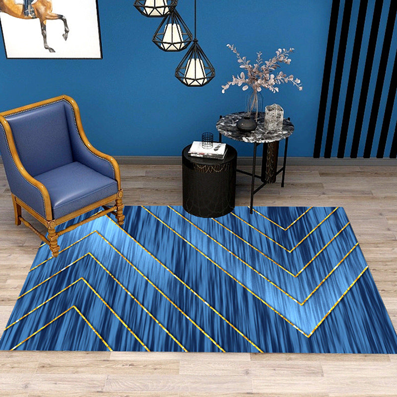 Minimalist Geometric Printed Rug Multicolor Polypropylene Area Carpet Anti-Slip Backing Pet Friendly Rug for Decor Blue Clearhalo 'Area Rug' 'Rug' 2213892
