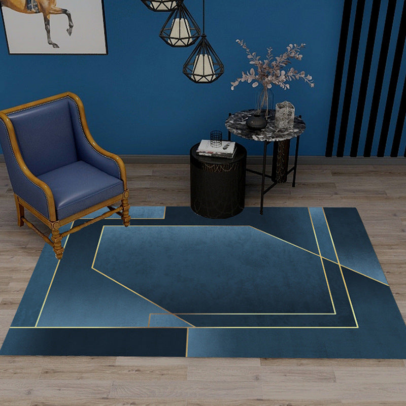 Minimalist Geometric Printed Rug Multicolor Polypropylene Area Carpet Anti-Slip Backing Pet Friendly Rug for Decor Dark Blue Clearhalo 'Area Rug' 'Rug' 2213893