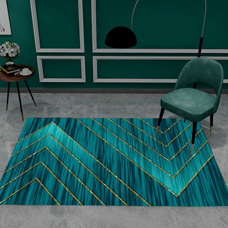 Minimalist Geometric Printed Rug Multicolor Polypropylene Area Carpet Anti-Slip Backing Pet Friendly Rug for Decor Dark Green Clearhalo 'Area Rug' 'Rug' 2213895