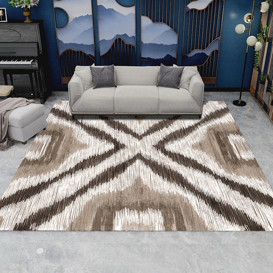 Minimalist Geometric Printed Rug Multicolor Polypropylene Area Carpet Anti-Slip Backing Pet Friendly Rug for Decor Light Coffee Clearhalo 'Area Rug' 'Rug' 2213896