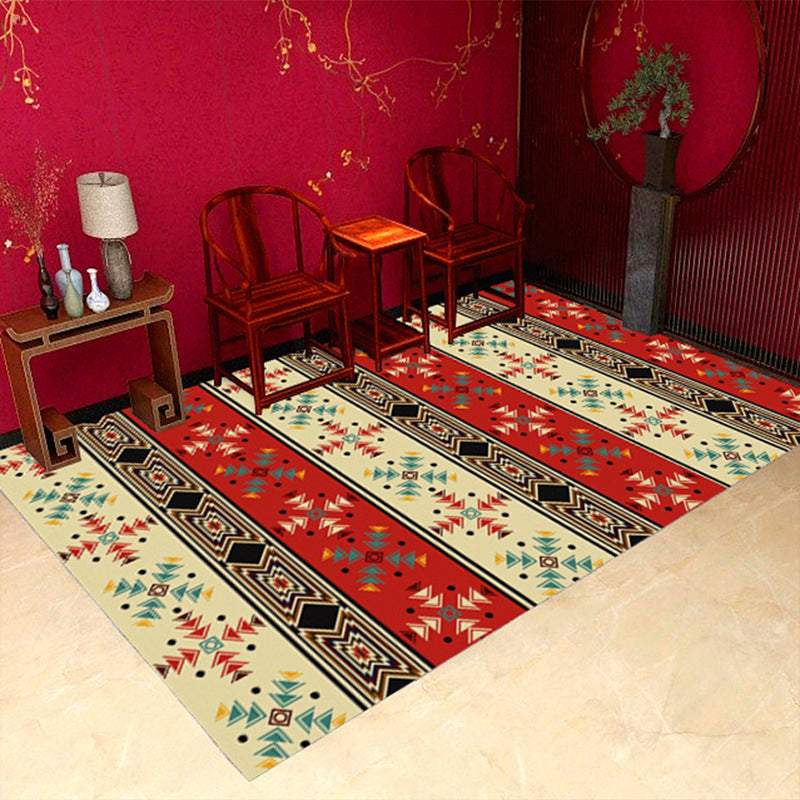 Minimalist Geometric Printed Rug Multicolor Polypropylene Area Carpet Anti-Slip Backing Pet Friendly Rug for Decor Red-Yellow Clearhalo 'Area Rug' 'Rug' 2213899