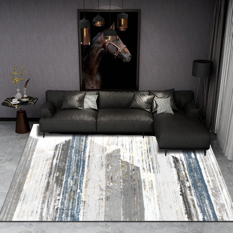 Minimalist Geometric Printed Rug Multicolor Polypropylene Area Carpet Anti-Slip Backing Pet Friendly Rug for Decor Light Gray Clearhalo 'Area Rug' 'Rug' 2213904