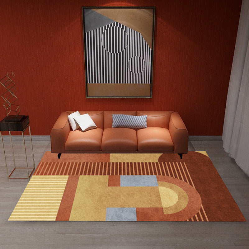 Minimalist Geometric Printed Rug Multicolor Polypropylene Area Carpet Anti-Slip Backing Pet Friendly Rug for Decor Red Clearhalo 'Area Rug' 'Rug' 2213905