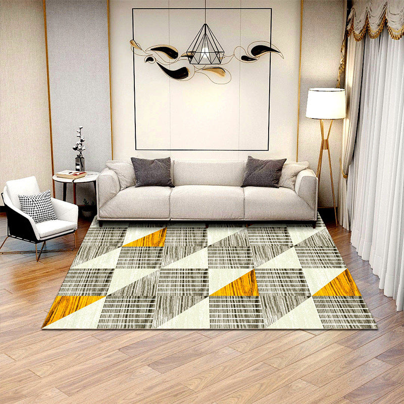 Minimalist Geometric Printed Rug Multicolor Polypropylene Area Carpet Anti-Slip Backing Pet Friendly Rug for Decor Grey Clearhalo 'Area Rug' 'Rug' 2213911