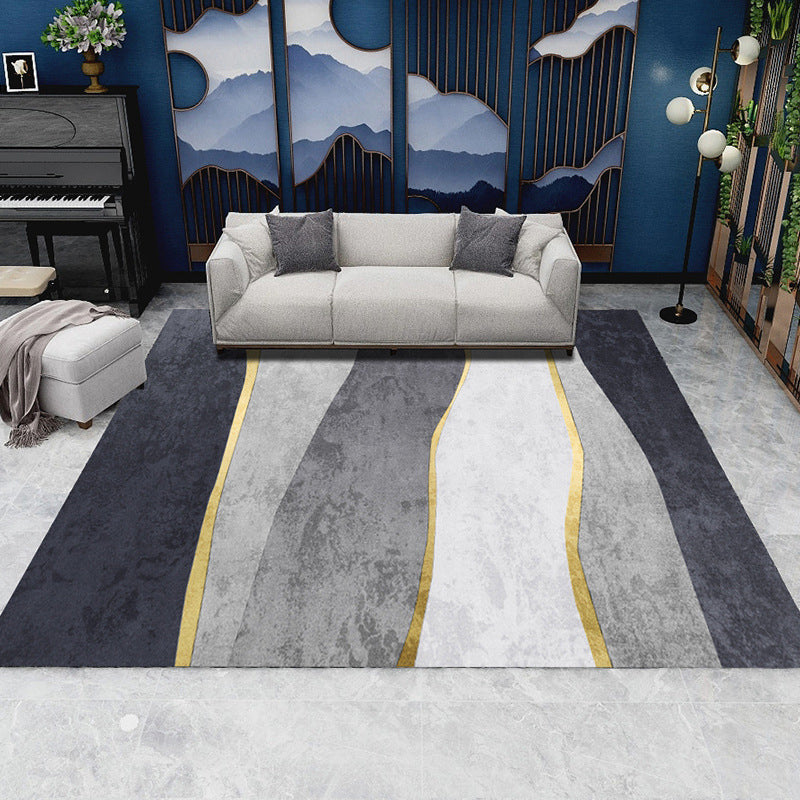 Minimalist Geometric Printed Rug Multicolor Polypropylene Area Carpet Anti-Slip Backing Pet Friendly Rug for Decor Gray-Blue Clearhalo 'Area Rug' 'Rug' 2213913