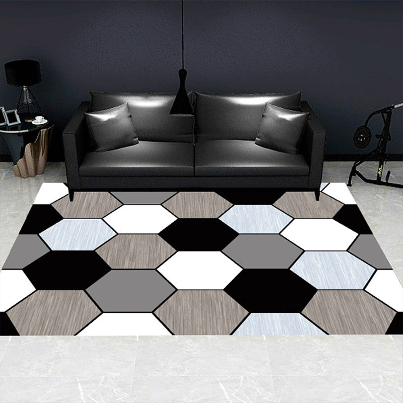 Minimalist Geometric Printed Rug Multicolor Polypropylene Area Carpet Anti-Slip Backing Pet Friendly Rug for Decor White Clearhalo 'Area Rug' 'Rug' 2213915