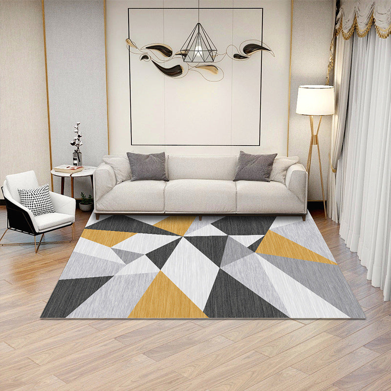 Minimalist Geometric Printed Rug Multicolor Polypropylene Area Carpet Anti-Slip Backing Pet Friendly Rug for Decor Black-Yellow Clearhalo 'Area Rug' 'Rug' 2213916