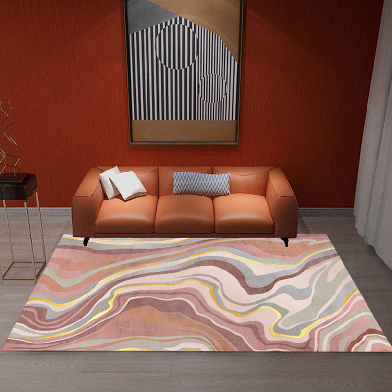 Minimalist Geometric Printed Rug Multicolor Polypropylene Area Carpet Anti-Slip Backing Pet Friendly Rug for Decor Pink Clearhalo 'Area Rug' 'Rug' 2213921